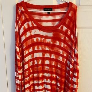 Women’s Coral&Cream Striped Lightweight Sweater, Good Condition, 18/20